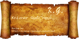 Knizner Gyöngyi névjegykártya