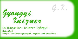 gyongyi knizner business card
