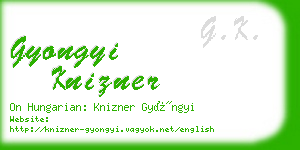 gyongyi knizner business card